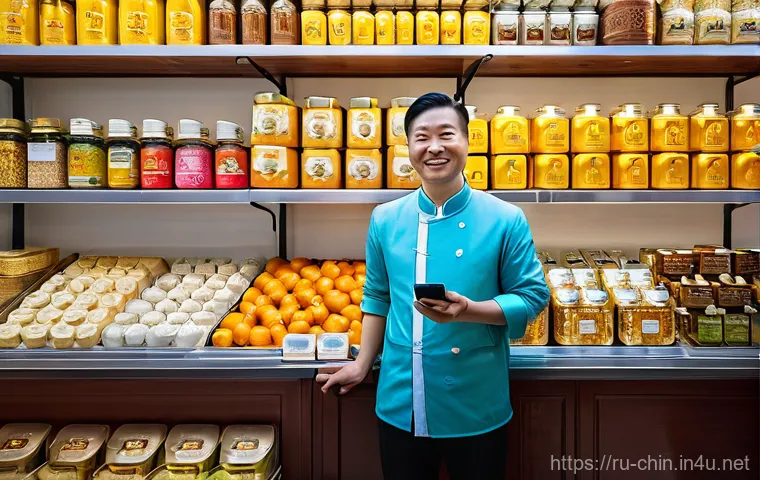 중국어와 글로벌 비즈니스 트렌드 - **Prompt for Russian Agricultural Exports to China:**
    "A vibrant, eye-level market scene in a mo...