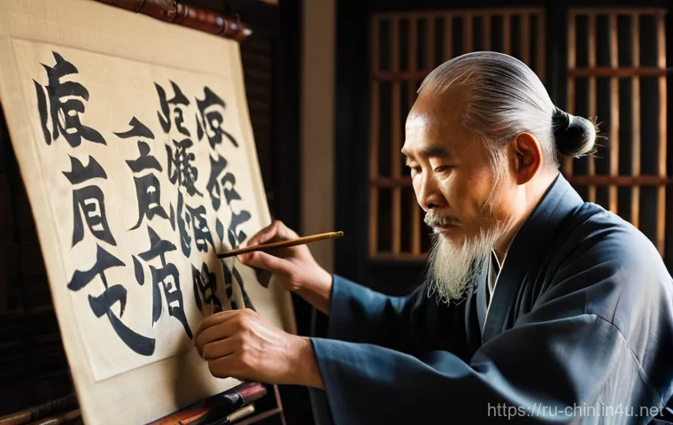 중국어 속담과 한자의 의미 - **Prompt**: A serene young woman in her late 20s, dressed in smart-casual business attire (blouse an...