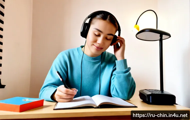 Home 17 TSC 시험 대비 실전 회화 - Photorealistic Russian university student practicing spoken Chinese for an oral proficiency exam at ...